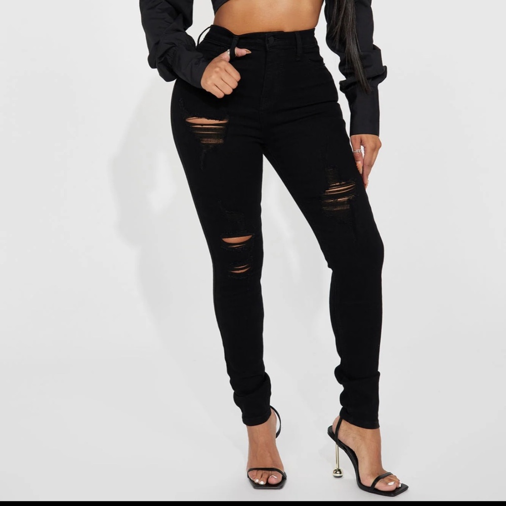Black denim jeans